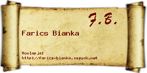Farics Bianka névjegykártya